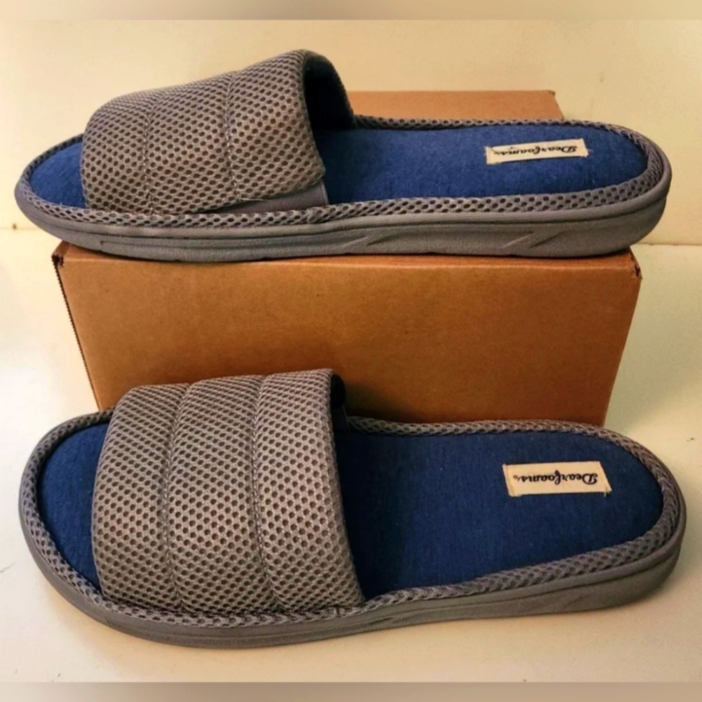 Mens DearFoams Indoor/Outdoor Sandal Slides Size 11-12 Slip On Shoes - Picture 1 of 7